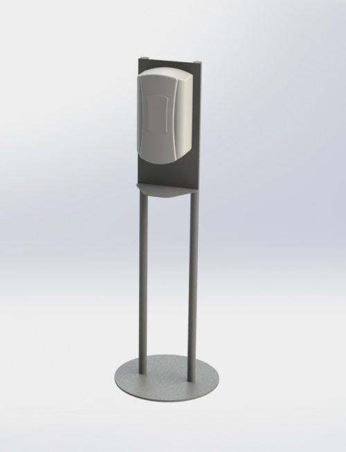 Render of a hand sanitizer stand